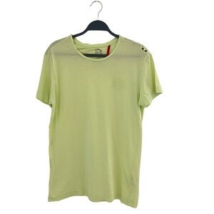 Parasuco 100% Cotton Pastel Yellow Green Short Sleeve Tee T-shirt Textured L